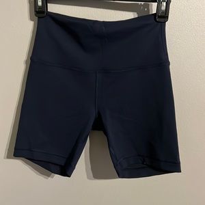 Navy blue lululemon biker shorts